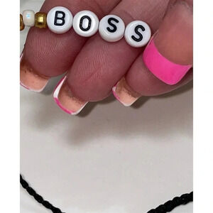 Pura Vida Boss Alphabet Bead Bracelet Black Adjustable Friendship Bracelet​